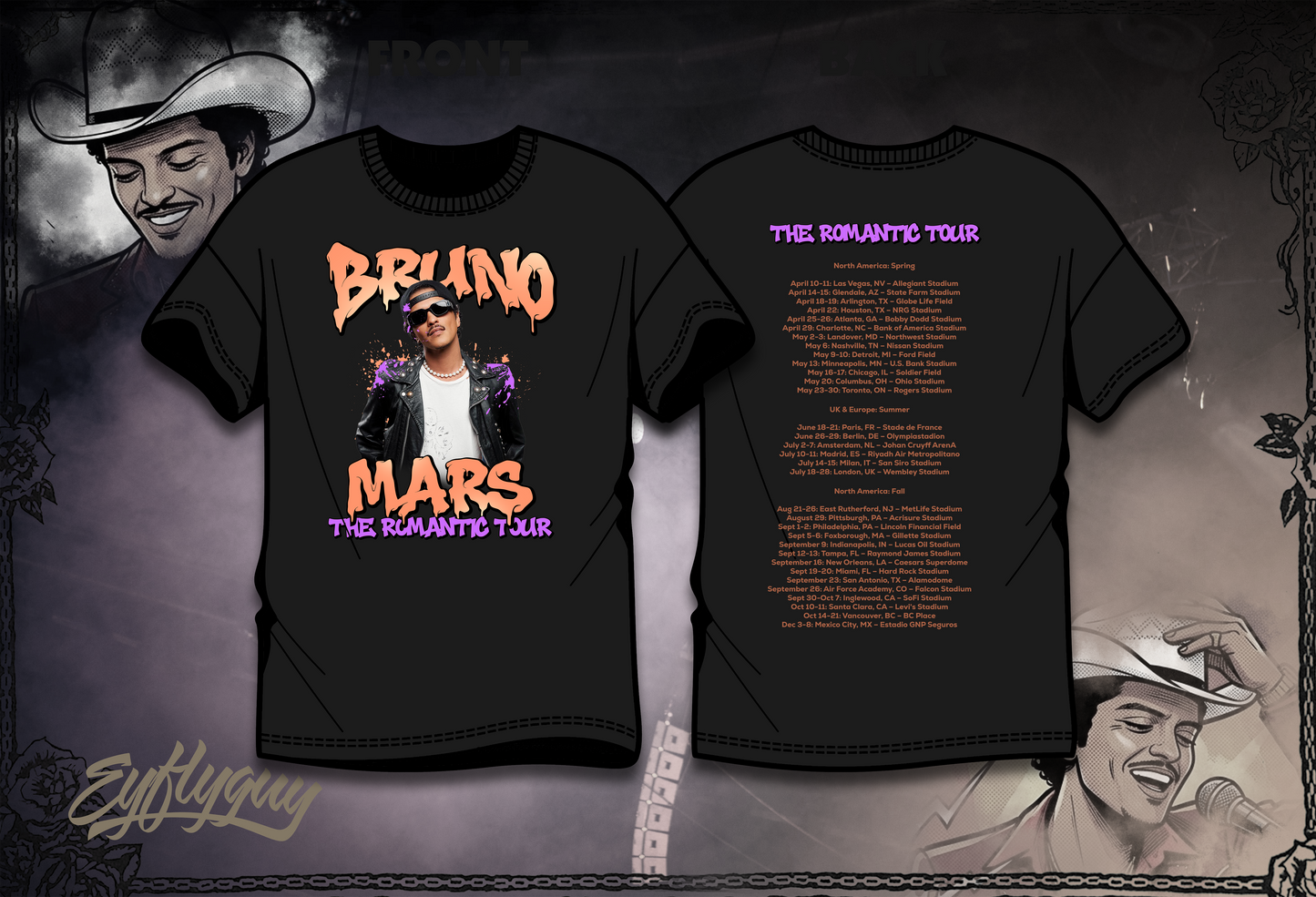 Bruno Mars Romantic Tour Rebel Tee