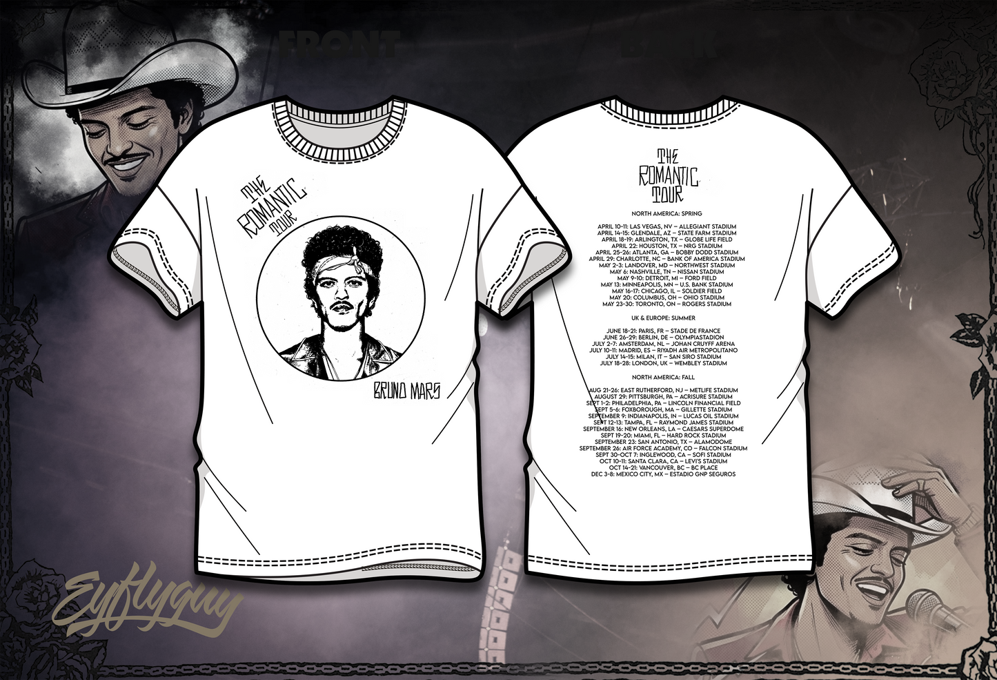 Bruno Mars Romantic Tour Concert Tee