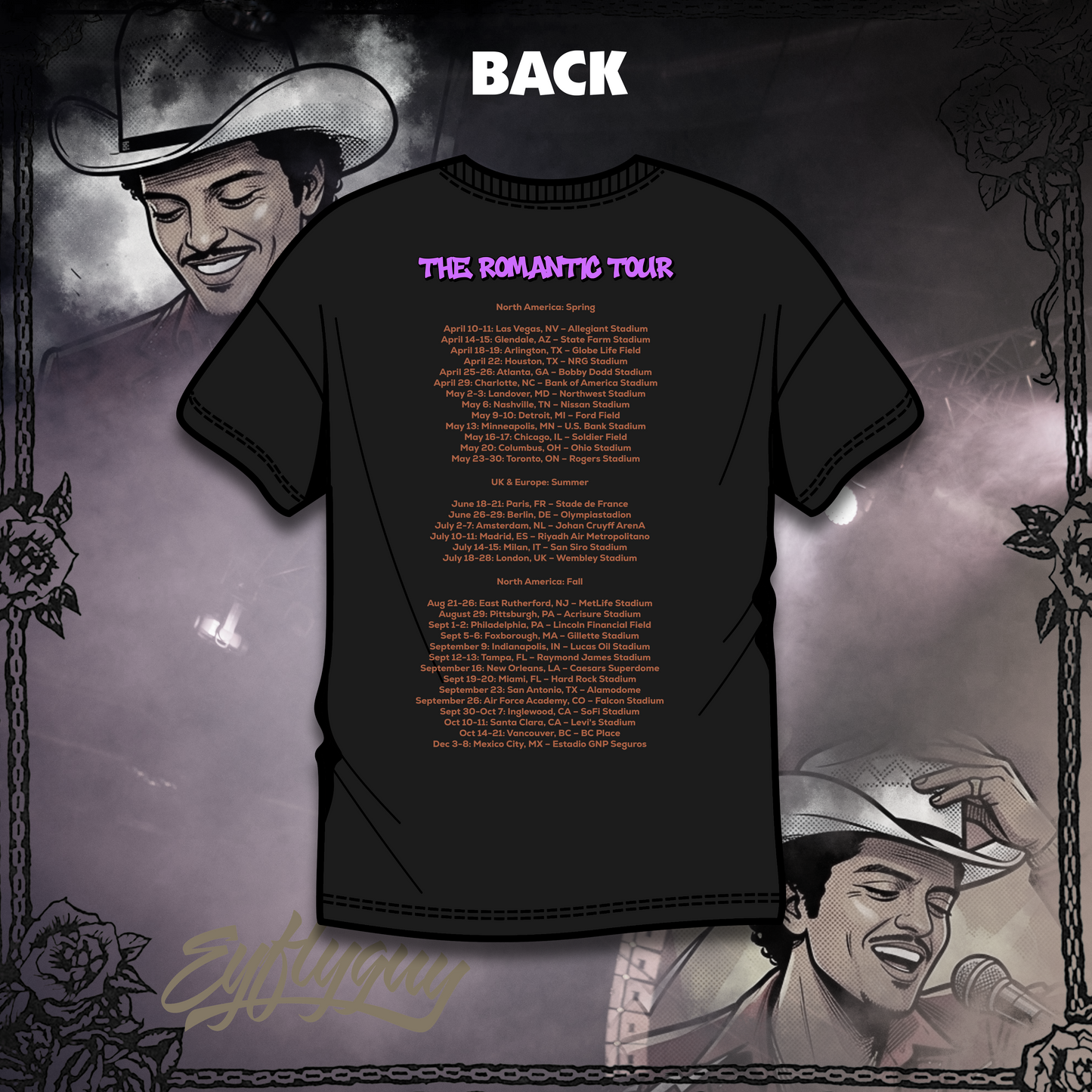 Bruno Mars Romantic Tour Rebel Tee