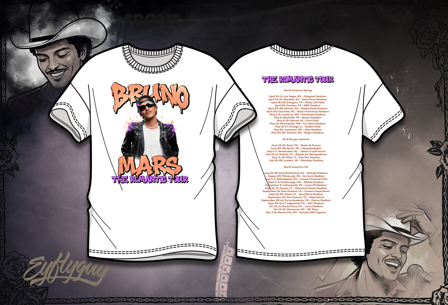 Bruno Mars Romantic Tour Rebel Tee