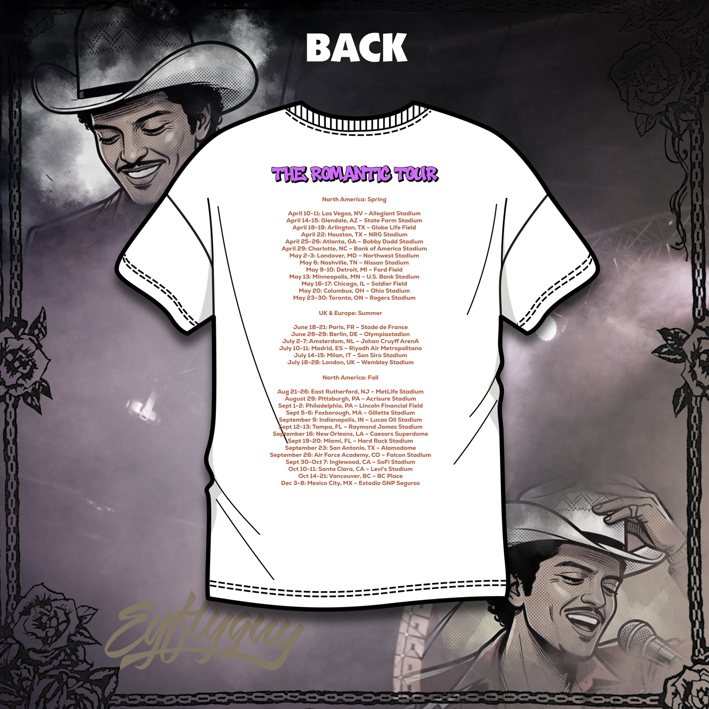Bruno Mars Romantic Tour Rebel Tee
