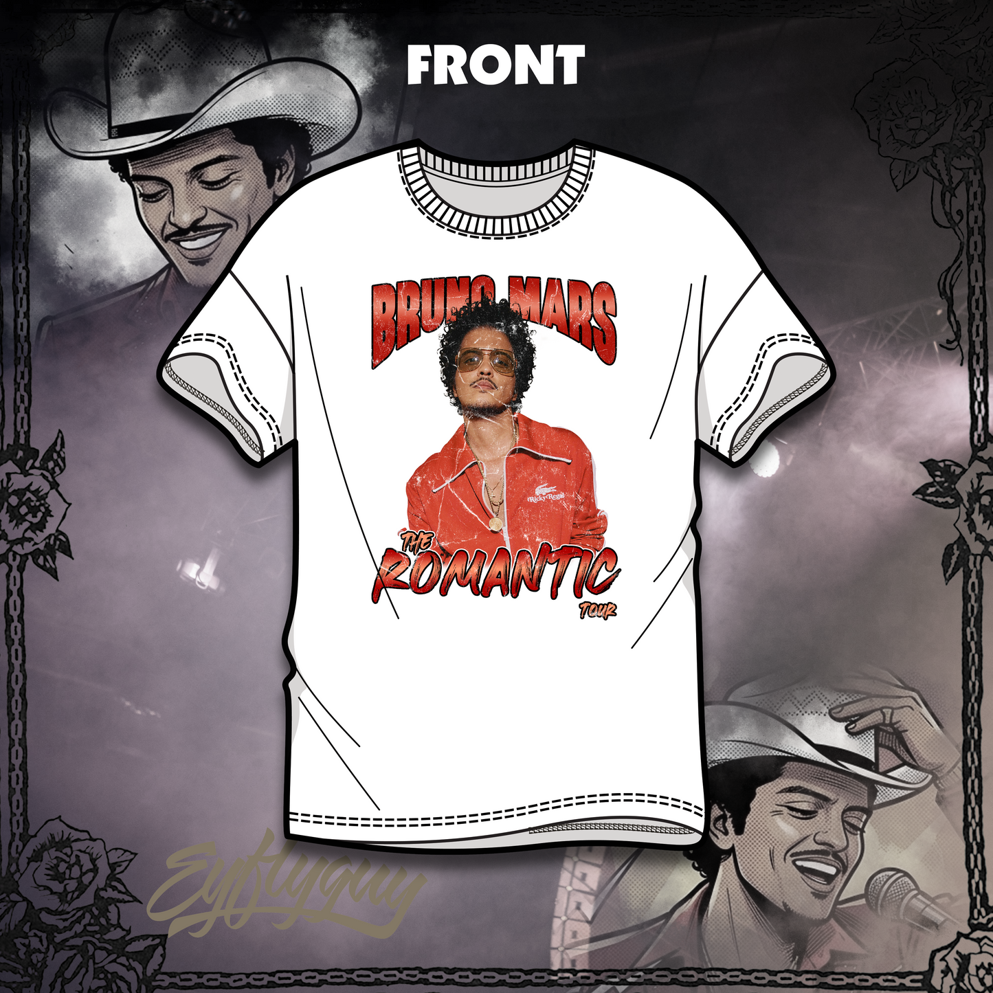 Bruno Mars Romantic Tour Merch Tee