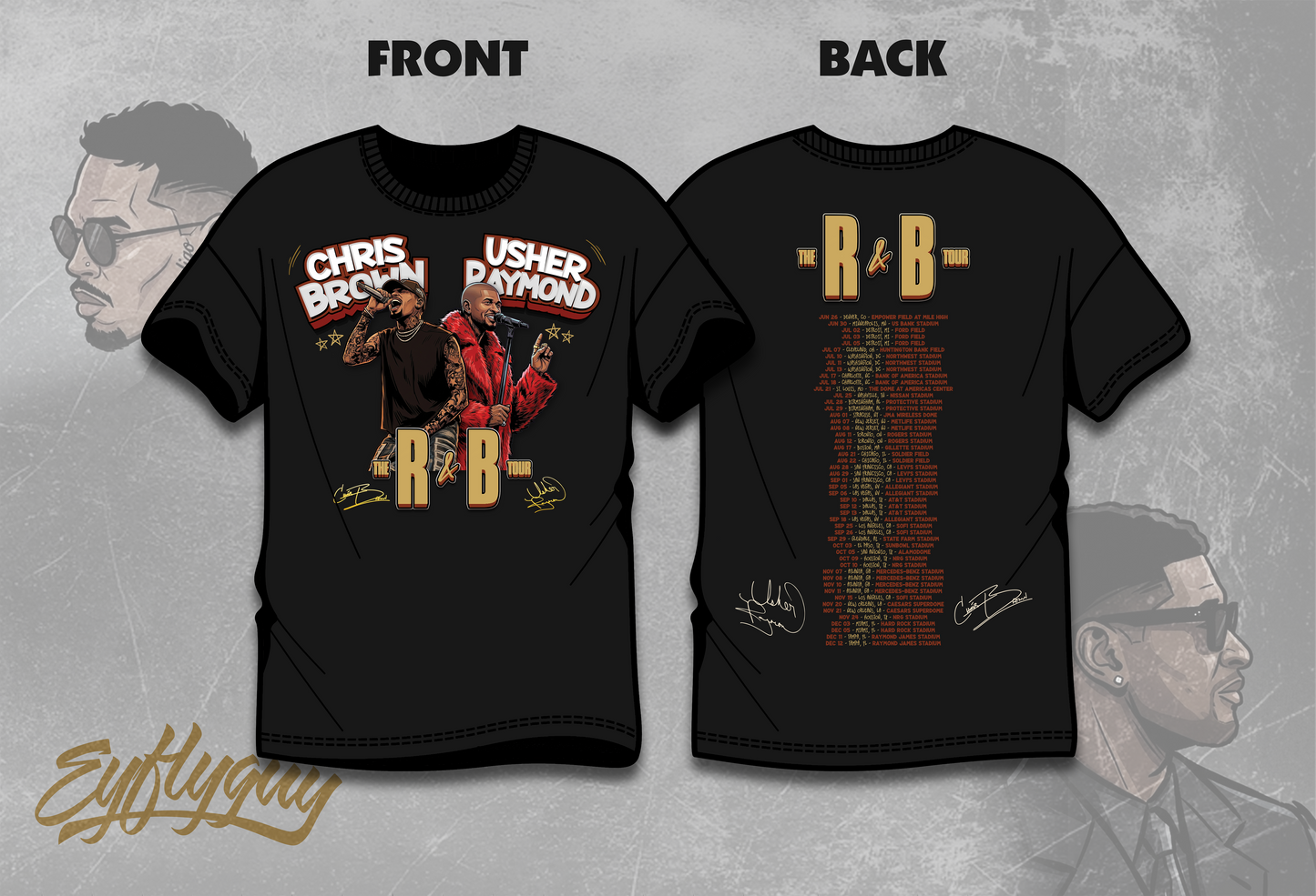 Raymond and Brown R&B Tour Cartoon Tee