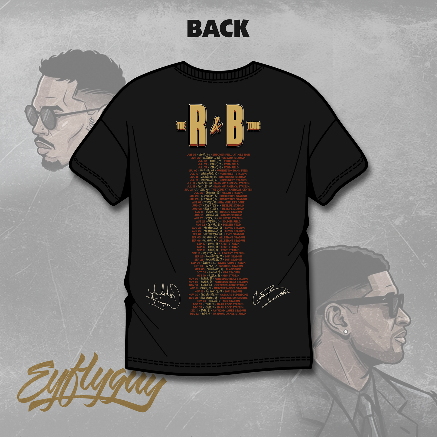 Raymond and Brown R&B Tour Cartoon Tee