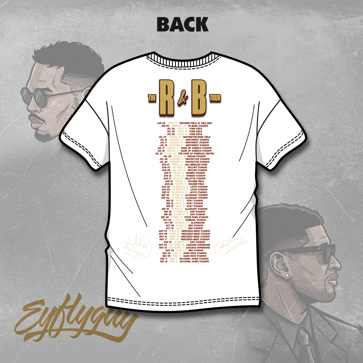 Raymond and Brown R&B Tour Cartoon Tee